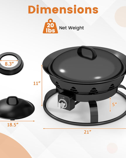 Giantex Portable Propane Fire Pit 21 Inch Smokeless Fire Bowl with Cover