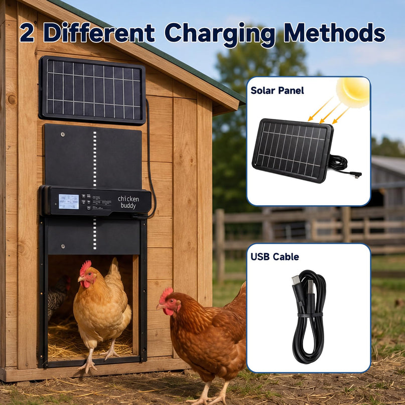 Giantex Aluminum Auto Chicken Coop Door Solar Powered with Light Sensor & Timer