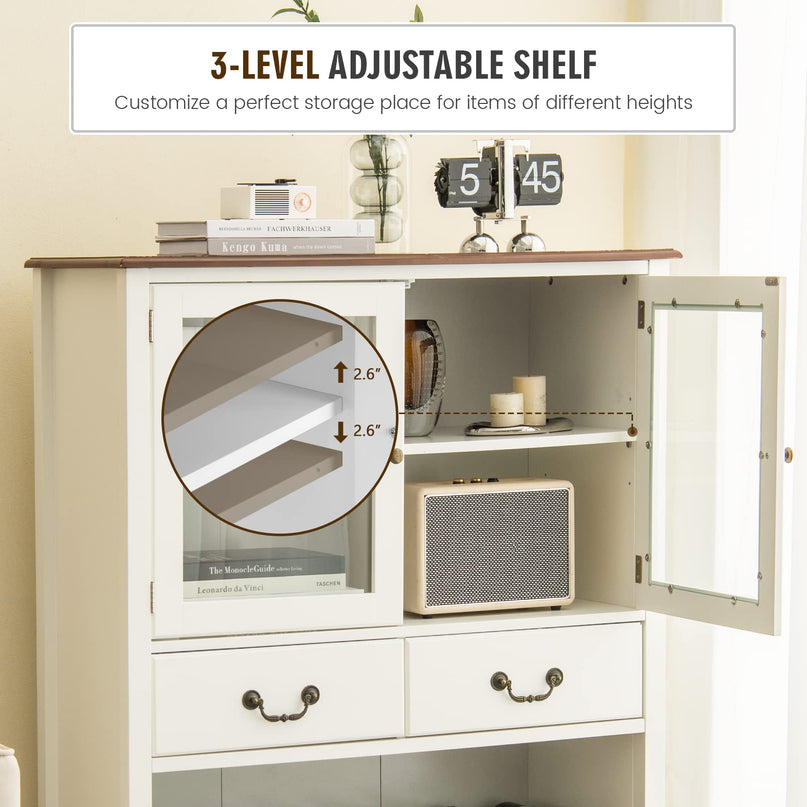 Giantex Buffet Wine Cabinet with Storage - Standing Sideboard