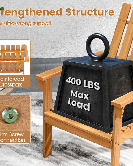 Giantex Adirondack Chair Acacia Wood Fire Pit Chairs w/Inclined Seat(1/2/4)