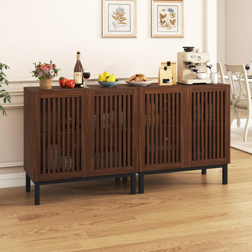 Buffet de cuisine bahut de ferme Giantex de 81 cm avec portes à lattes
