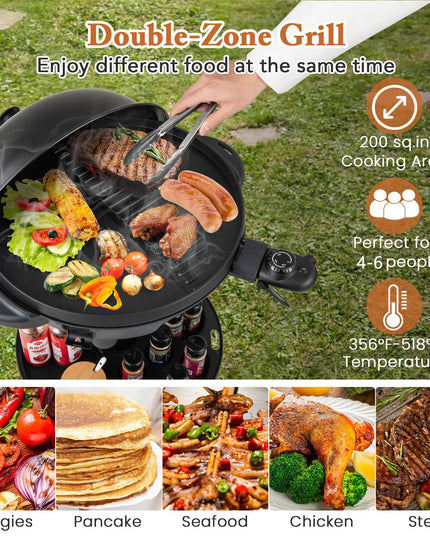Giantex Electric Grill Outdoor, 1200W Electric BBQ Grills