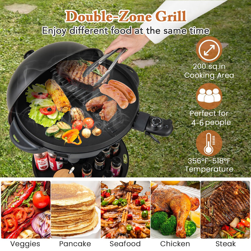 Giantex Electric Grill Outdoor, 1200W Electric BBQ Grills