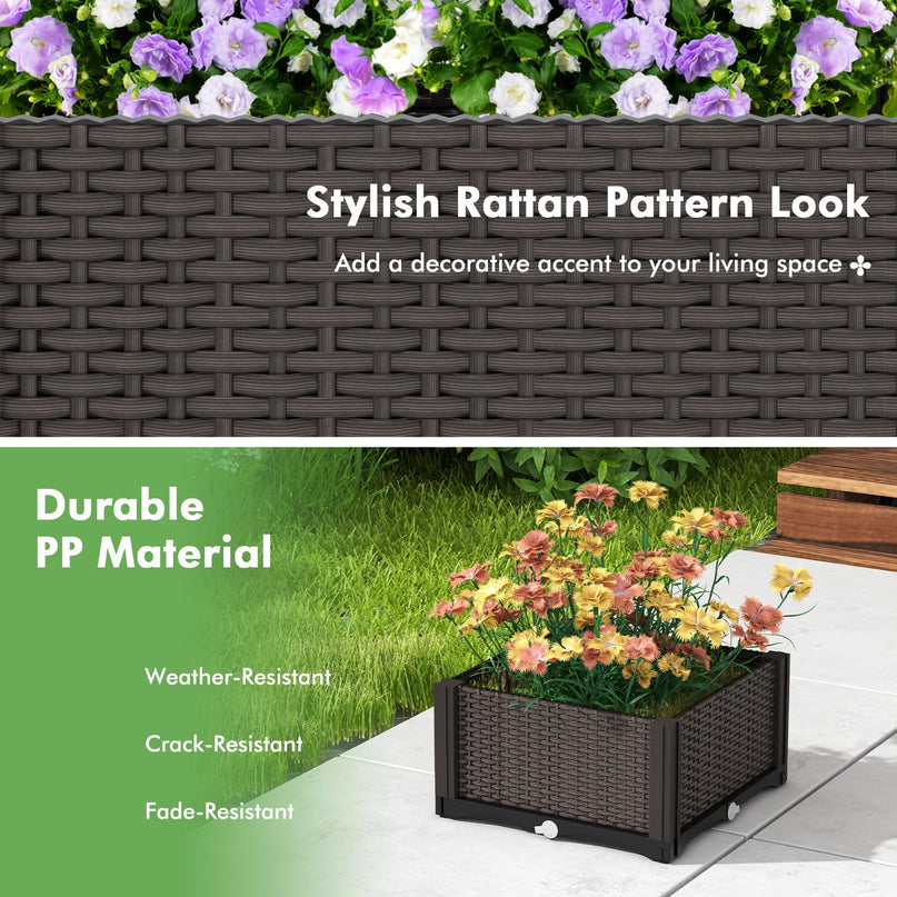 Giantex Raised Garden Bed Elevated Planter Box Kit with Self-Watering System