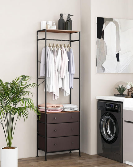 Giantex Clothes Rack with Drawers - Clothing Rack w/ 3-position Hanging Rod, Storage Shelves