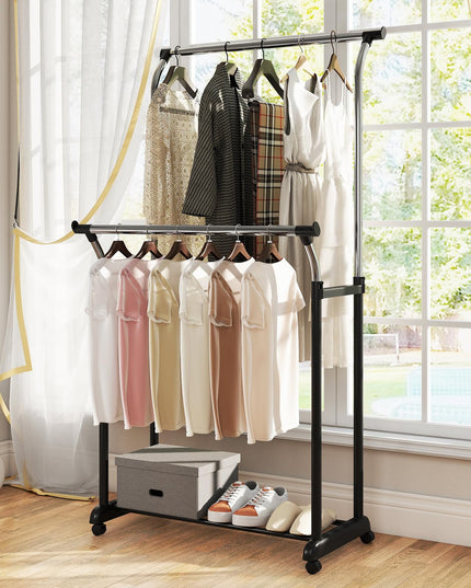 Portant à vêtements portable Giantex avec hauteur réglable et roulettes