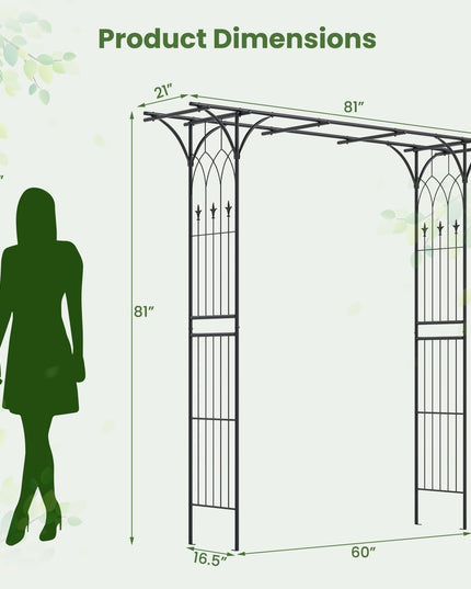 Giantex Metal Garden Arbor with Trellis