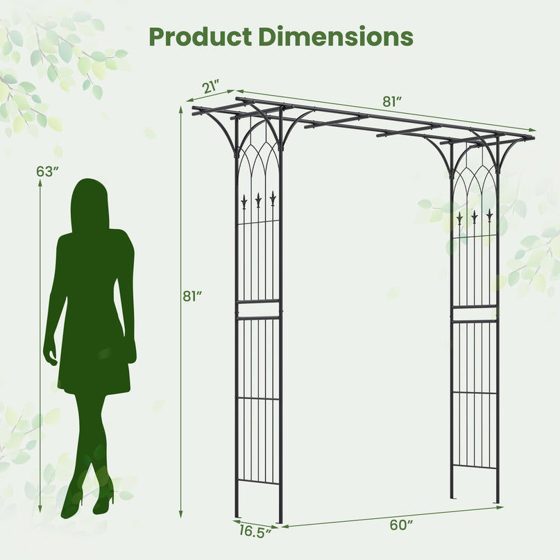Giantex Metal Garden Arbor with Trellis