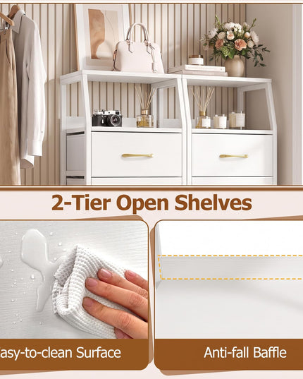 GIANTEX Tall Dresser with 4/5 Fabric Drawers & Metal Frame for Living Room (1/2)