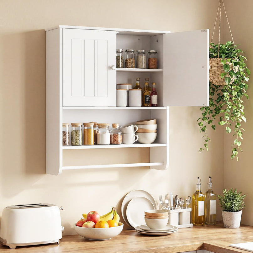 Giantex Bathroom Wall Medicine Cabinet with Towel Bar & Adjustable Shelf