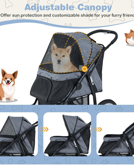 Giantex Dog Stroller for Small & Medium Dogs Cats Foldable Pet Stroller