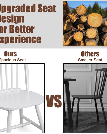 Giantex Wood Dining Chairs, French Country Armless Spindle Back Dining Chairs