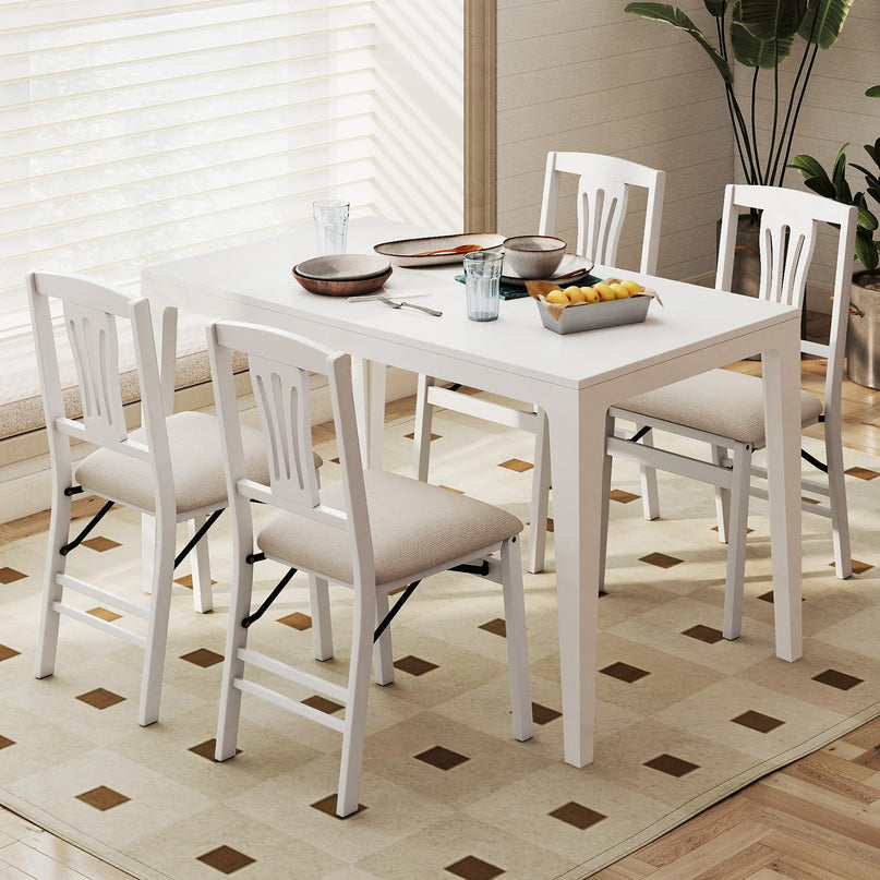 Giantex Folding Dining Chairs Set of 2/4 Space-Saving Upholstered Kitchen Chair