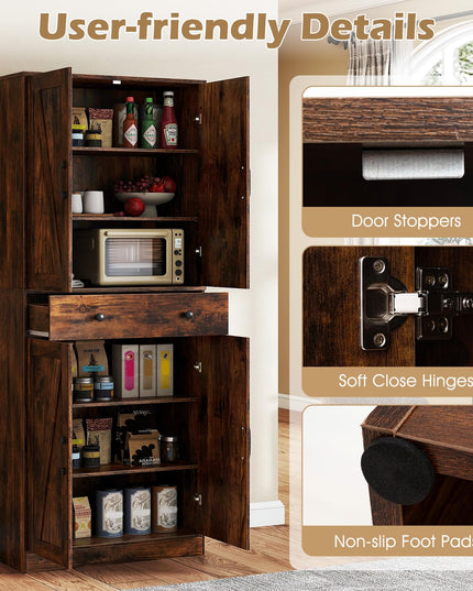 Giantex 72" Tall Kitchen Pantry Cabinet for Living Room