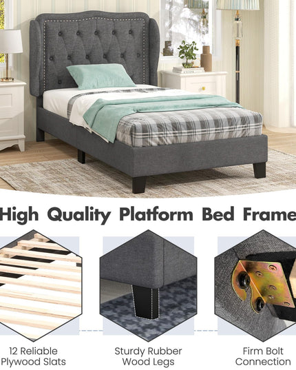 Giantex Twin Bed Frames with Headboard