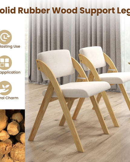 Giantex Folding Dining Chairs Set, Portable Kitchen Chairs with Padded & Seat Backrest