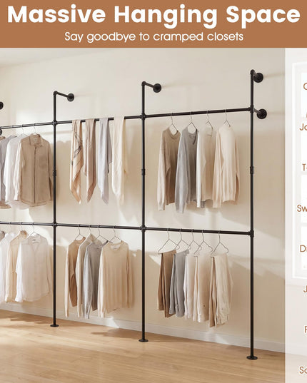 Giantex Industrial Pipe Clothing Rack for Wardrobe Closet