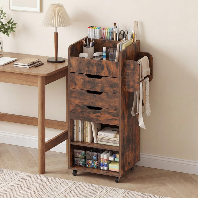 Giantex Craft Storage Cart - Utility Organizer Cart with 3 Drawers
