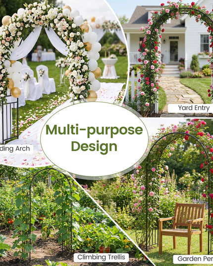 Giantex 86'' Garden Arch Outdoor Metal Arbor Trellis