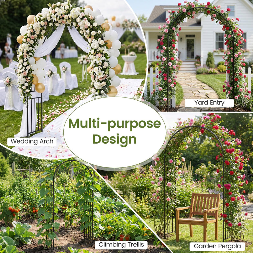 Giantex 86'' Garden Arch Outdoor Metal Arbor Trellis