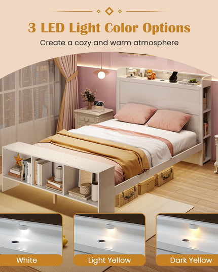 Giantex Bed Frame with Storage Headboard & Footboard