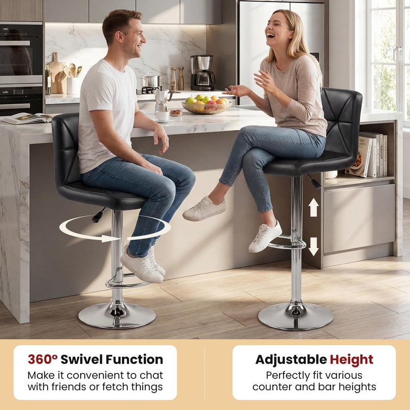 Chaises de bar réglables Giantex avec dossier et repose-pieds pour îlot de cuisine