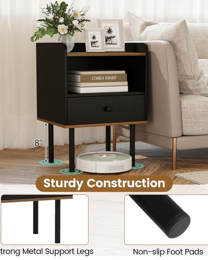 Giantex Wood Nightstands Set of 2 with Drawer