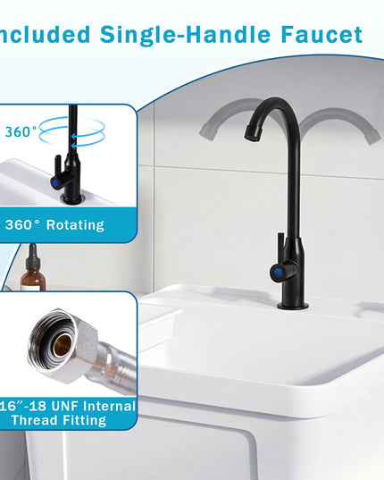 Freestanding Utility Sink with Faucet & Drain Kit
