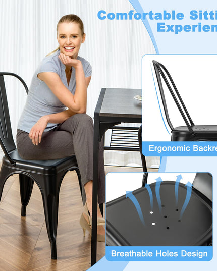 Giantex Metal Dining Chairs Set of 4