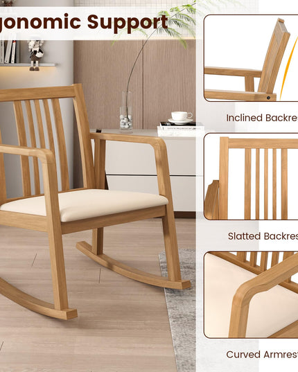Giantex Rocking Chair with Cushioned Seat for Living Room