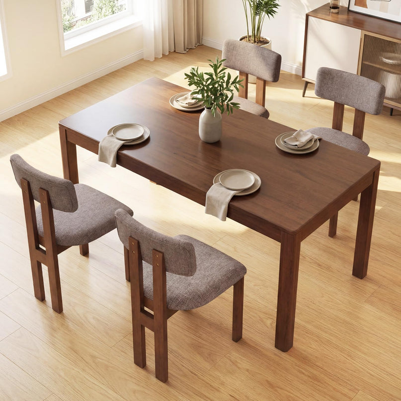 Giantex Upholstered Kitchen Dining Chairs with Curved Backrest