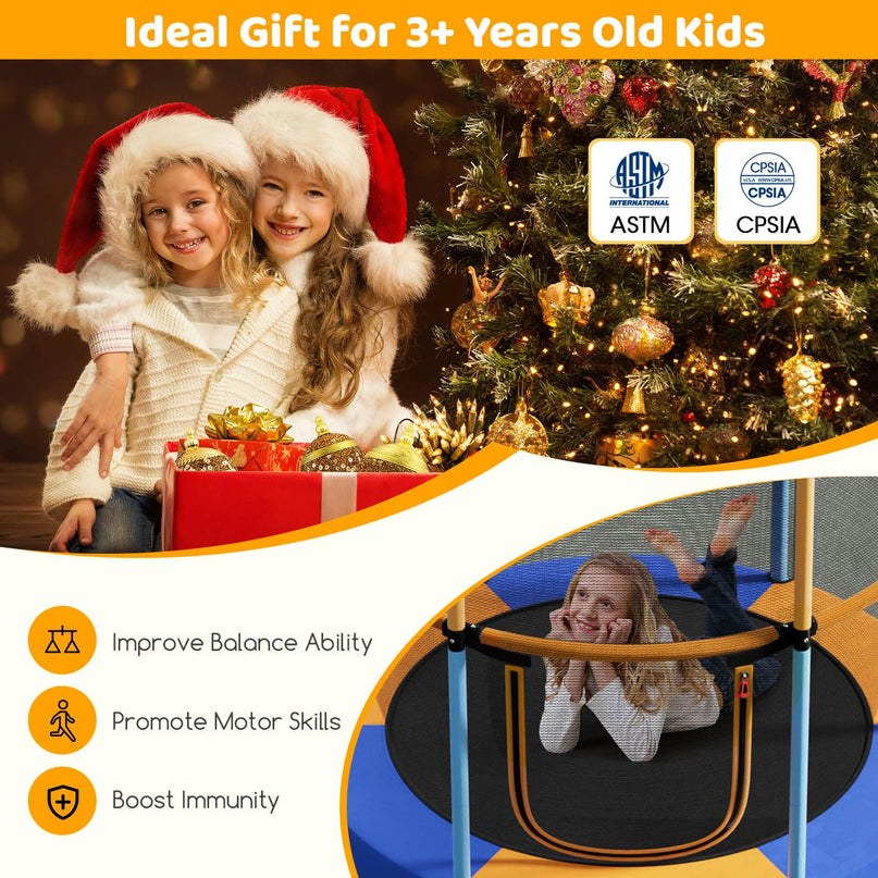 Giantex 48" Trampoline for Kids Toddler Trampoline with Safety Enclosure Net