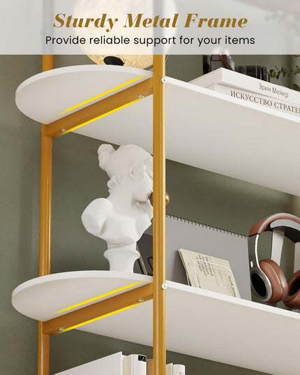 Giantex 4-Tier Modern Arched Bookshelf with Sturdy Metal Frame