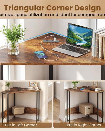 Bureau d'angle Giantex avec station de recharge