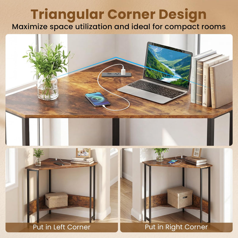 Bureau d'angle Giantex avec station de recharge