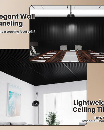 Giantex 12/24 Pack Fluted PVC Wall Panels