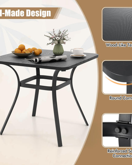 Giantex Patio Dining Table, 32”x32”x29” Outdoor Table