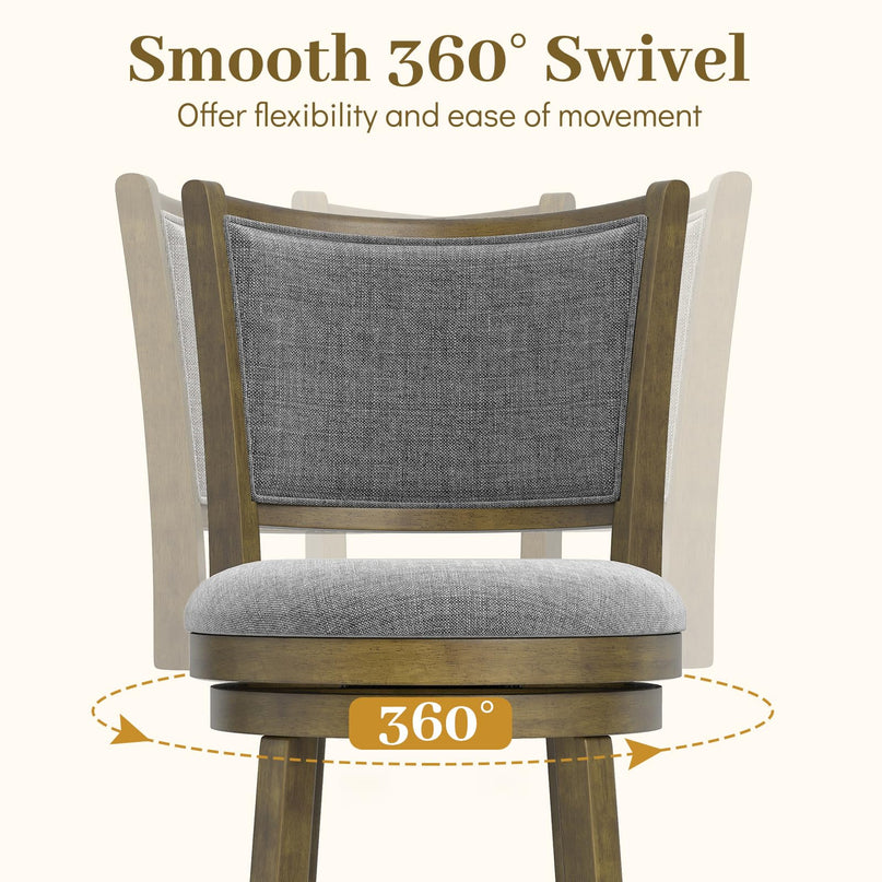 Giantex 25" Counter Height Bar Stools Set of 2/4 Swivel Barstools