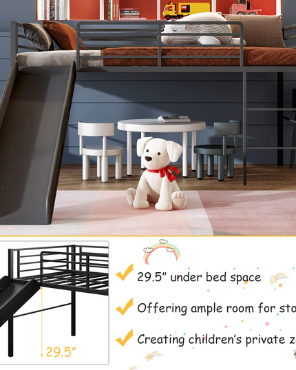 Giantex Twin Loft Bed with Slide