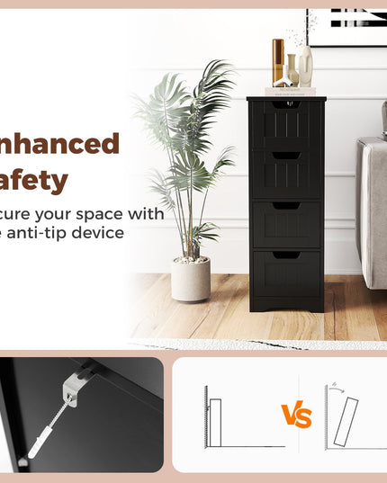 Giantex Bathroom Storage Cabinet w/ 4 Drawers