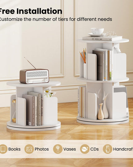 Giantex 3 Tier Rotating Bookshelf for Living Room Bedroom