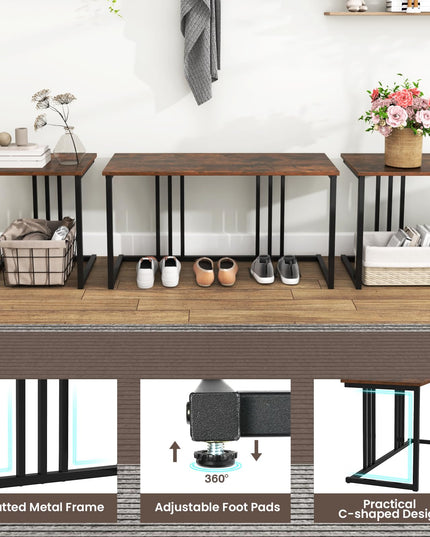 Giantex Dining Table Set for 4 Industrial Kitchen Table 2 Chairs Stool & Bench