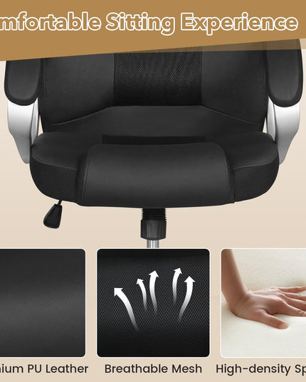 Giantex Ergonomic Mesh Executive Chair with Padded Armrests & Rocking Backrest