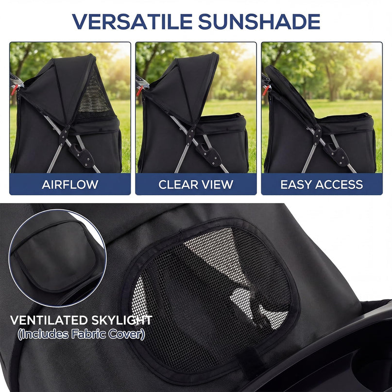 Giantex Foldable Pet Stroller for Small Dogs & Cats