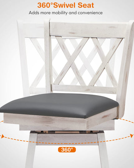 Giantex Bar Stool with Foot Rest Upholstered Cushion & Ergonomic Backrest