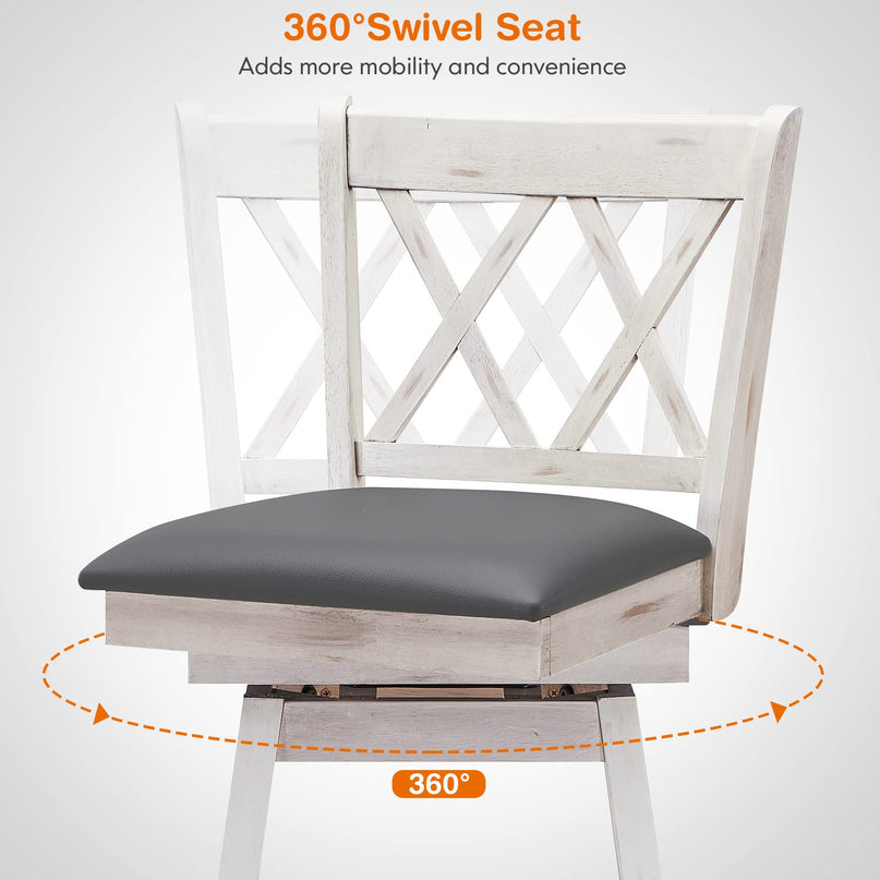 Giantex Bar Stool with Foot Rest Upholstered Cushion & Ergonomic Backrest