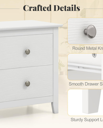 Giantex White and Black Nightstand