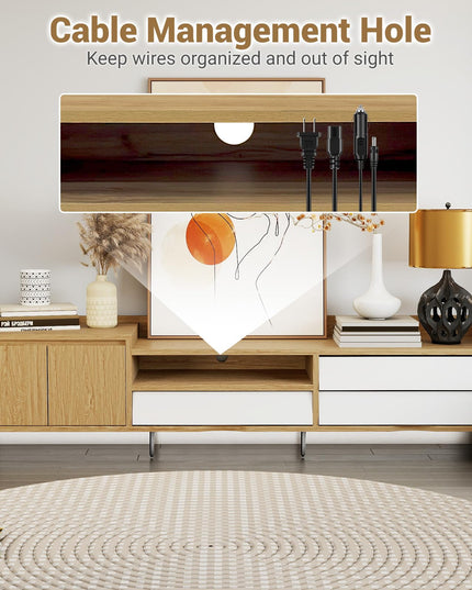 Meuble TV moderne Giantex de 180 cm avec armoire de rangement pour téléviseurs de 75 à 80 pouces