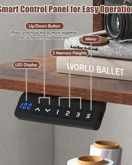 Giantex Electric Standing Desk with 2 Drawers, 63" x 24"