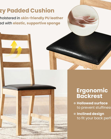 Giantex Farmhouse Kitchen Chairs w/Hollowed Backrest